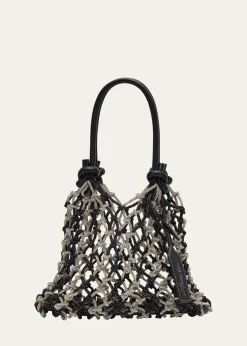 3.1 Phillip LimCrystal Macrame Mini Sac Top-Handle Bag
