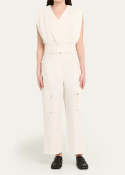 3.1 Phillip LimDraped Sleeveless French Terry Top