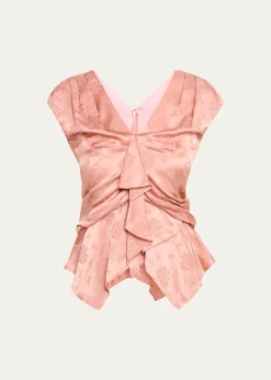 3.1 Phillip LimFloral Silk Draped Top