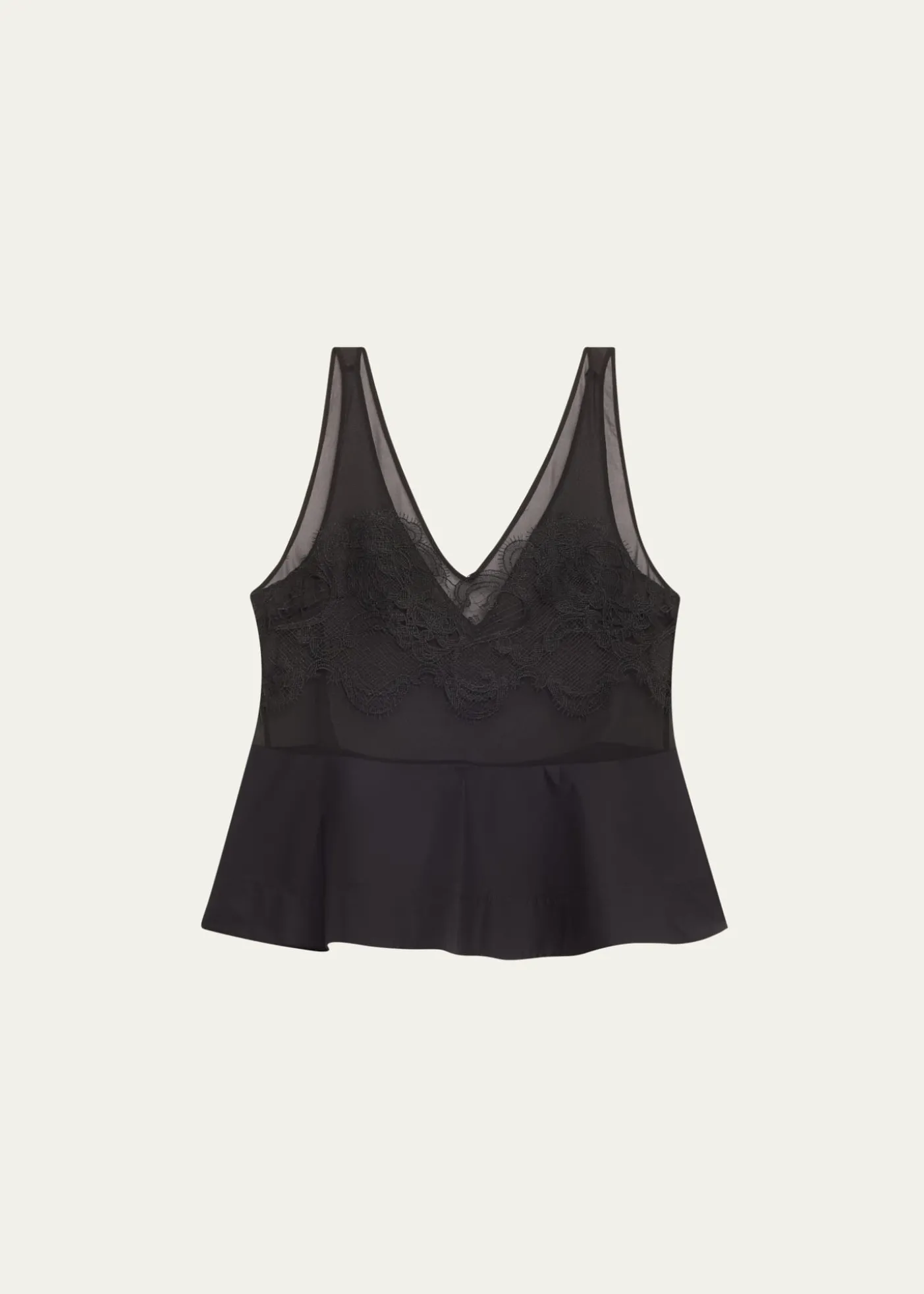 3.1 Phillip LimLace Peplum Sheer Silk Tank Top