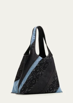 3.1 Phillip LimPatchwork Lace & Denim Market Tote Bag