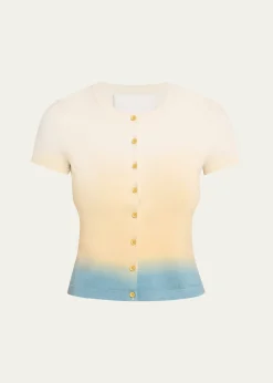 3.1 Phillip LimShort-Sleeve Ombré Cardigan