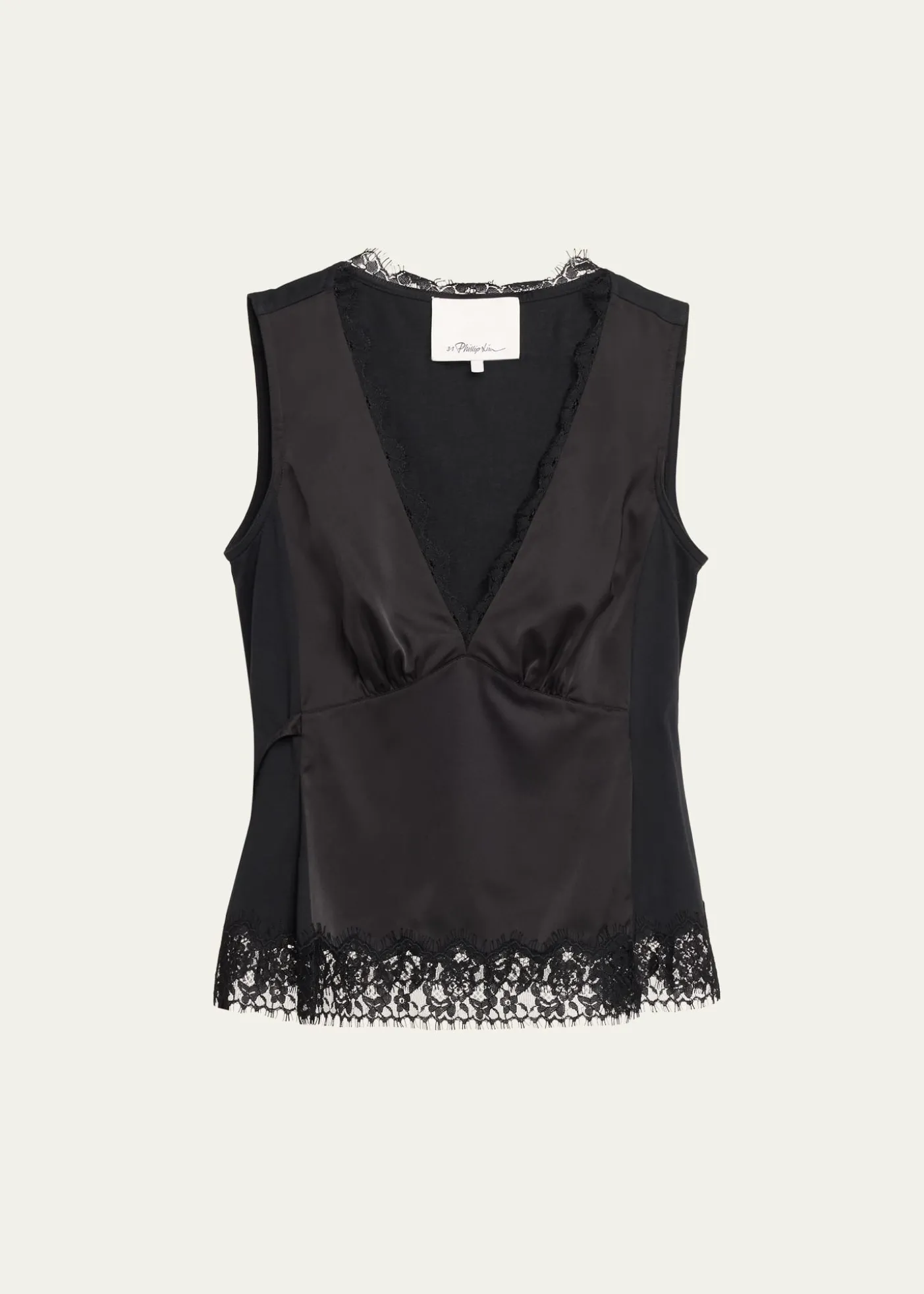 3.1 Phillip LimSleeveless Satin Lace Combo Top