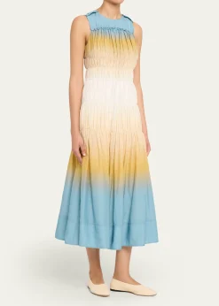 3.1 Phillip LimSmocked Ombré Voile Midi Dress