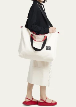 Plan CLarge Pili and Bianca Canvas Shopper Tote Bag