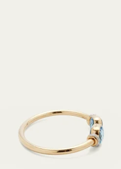 PomellatoNudo Classic and Petit Rose Gold Bangle with Sky Blue Topaz, Size M