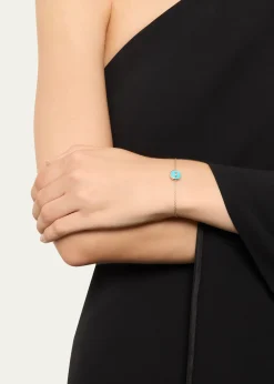 PomellatoPom Pom Dot 18K Rose Gold Diamond and Turquoise Chain Bracelet