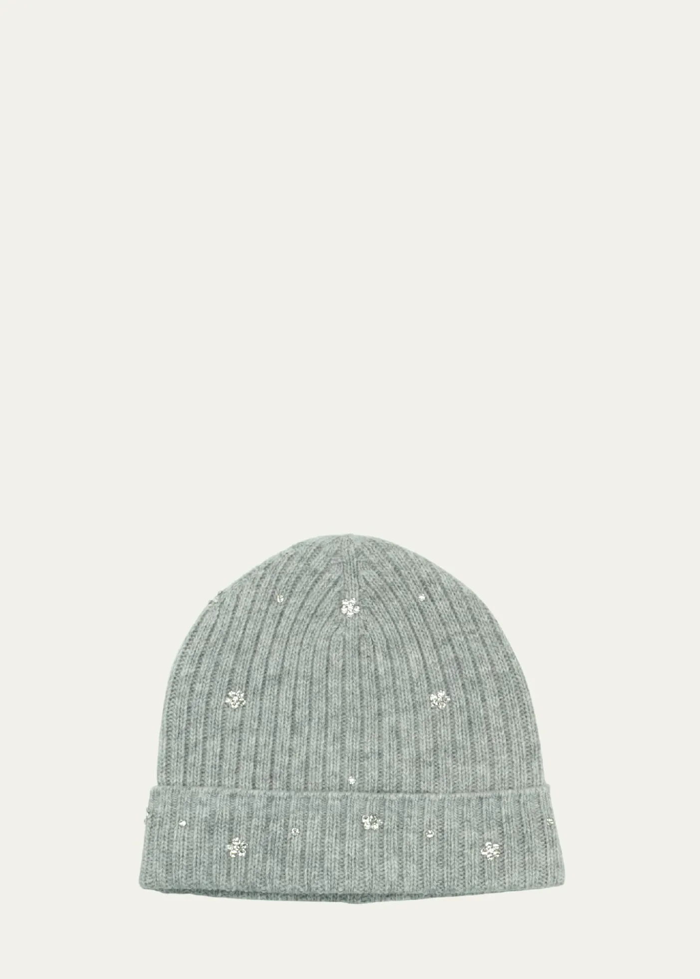 PortolanoCrystal Flower Embellished Beanie Hat