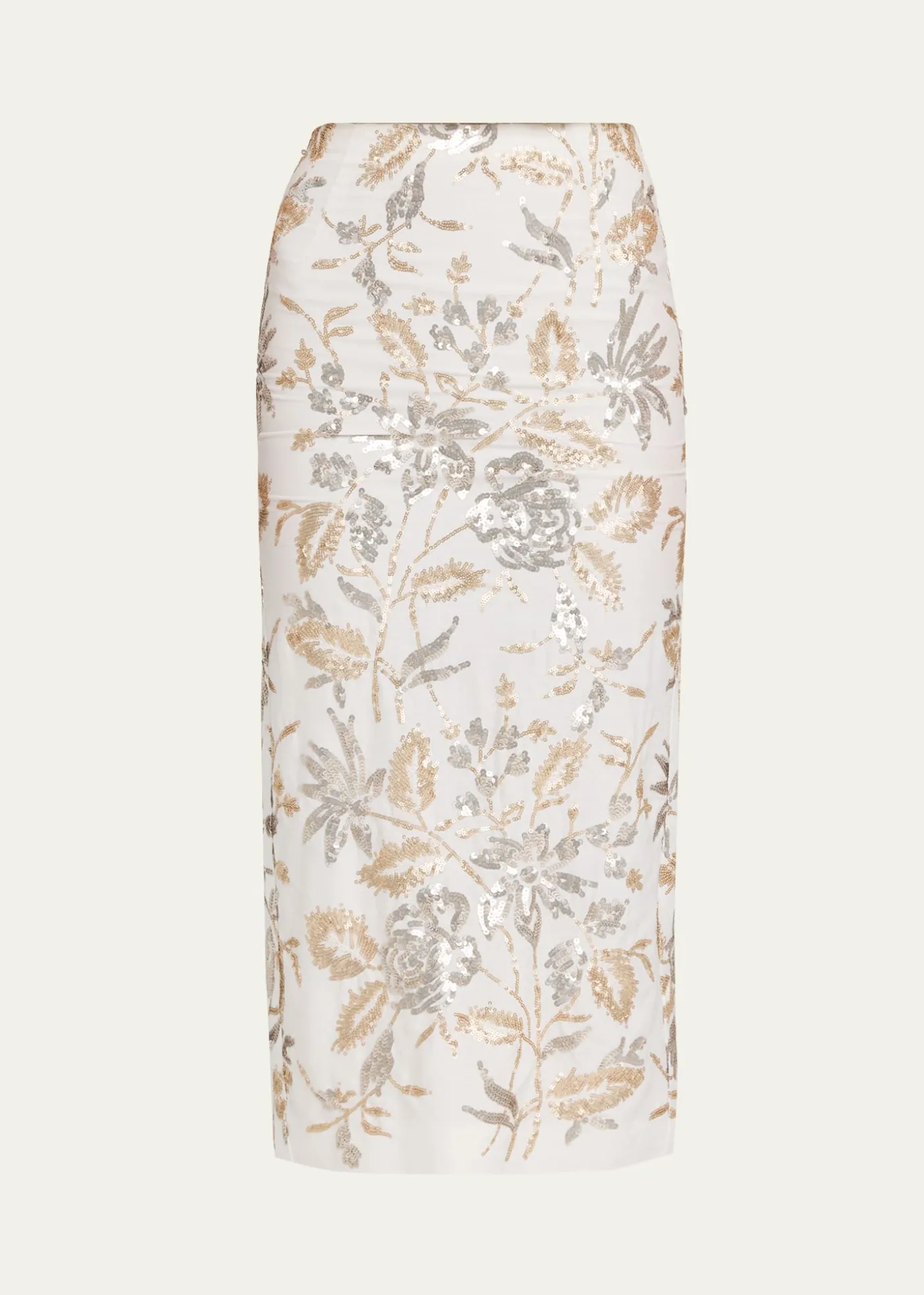 Prabal GurungFloral Sequined Midi Pencil Skirt