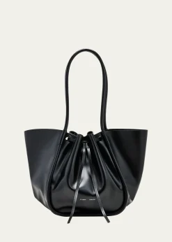 Proenza SchoulerLarge Ruched Calf Leather Tote Bag