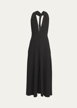 Proenza SchoulerMatte Viscose Crepe Twist-Back Maxi Dress