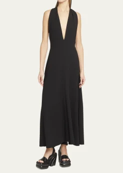 Proenza SchoulerMatte Viscose Crepe Twist-Back Maxi Dress
