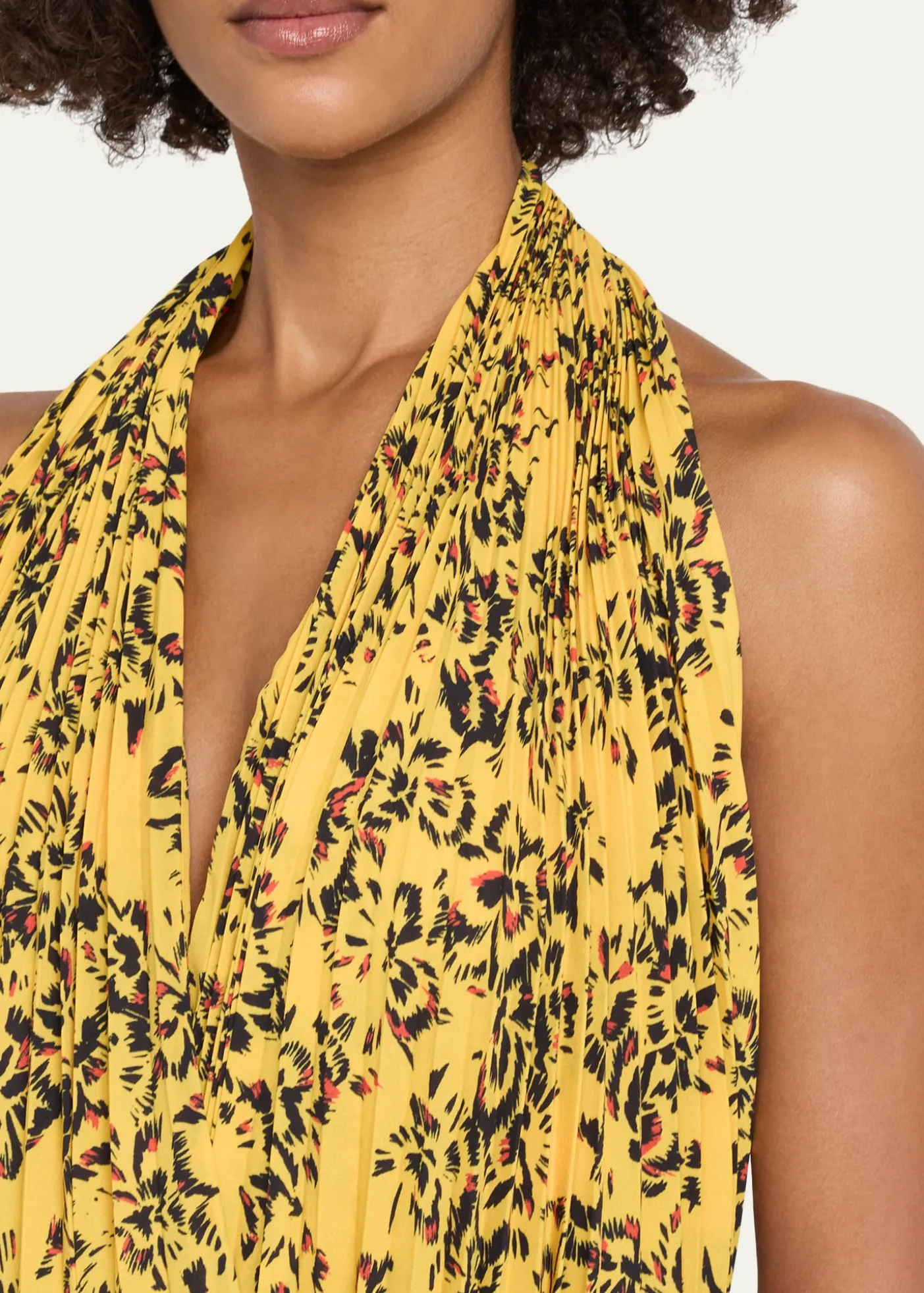 Proenza SchoulerPaulina Pleated Halter Handkerchief Maxi Dress