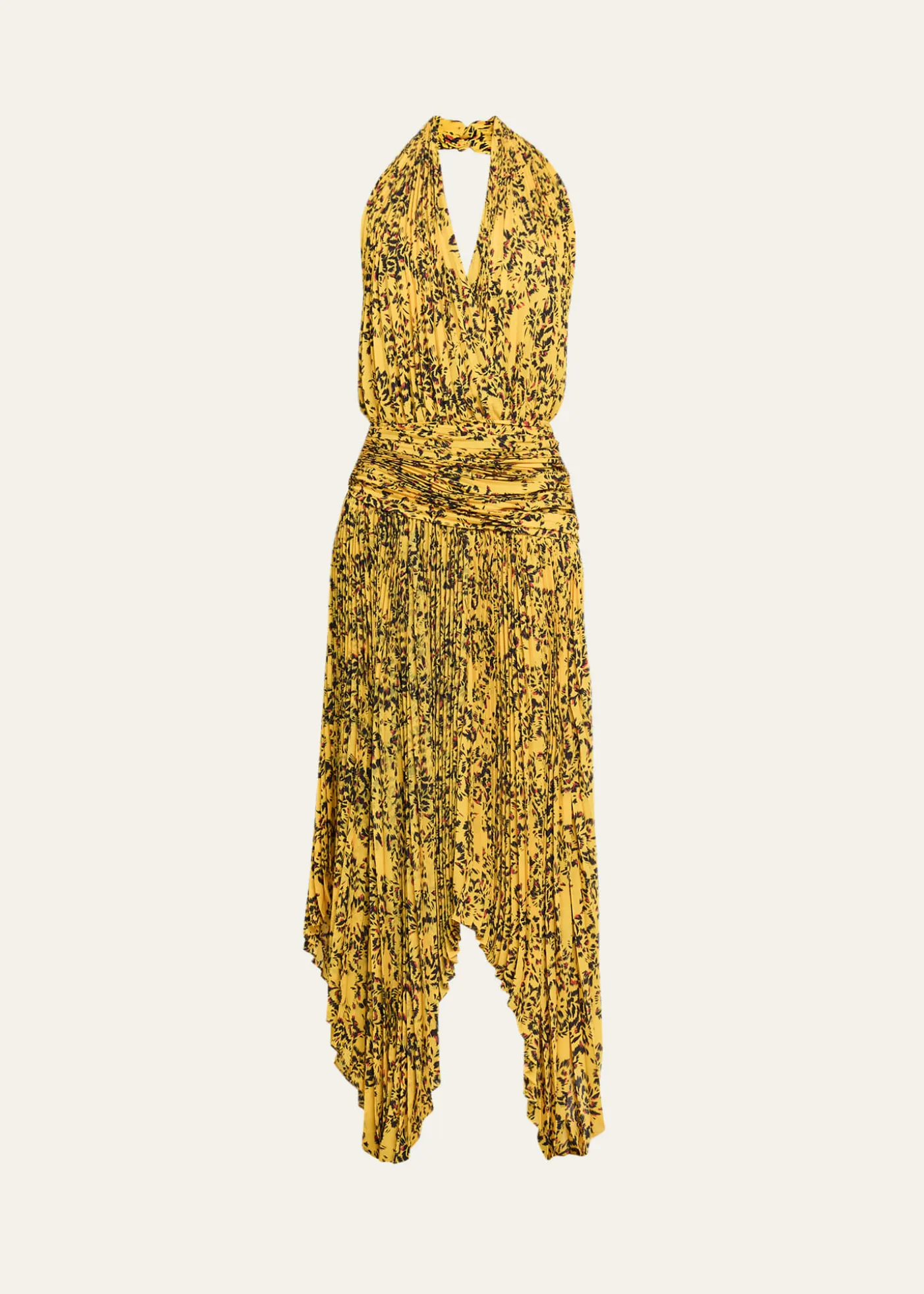 Proenza SchoulerPaulina Pleated Halter Handkerchief Maxi Dress
