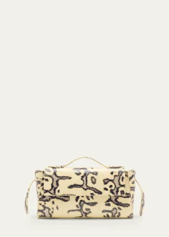 Proenza SchoulerTate Python-Print Leather Clutch Bag
