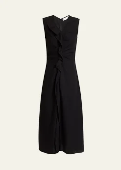 Proenza Schouler White LabelJaya Sleeveless Ruffle Midi Dress