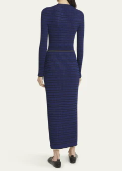 Proenza Schouler White LabelIvanna Long-Sleeve Micro Check Dress