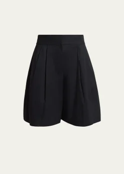 Proenza Schouler White LabelClio Pleated Shorts in Poplin