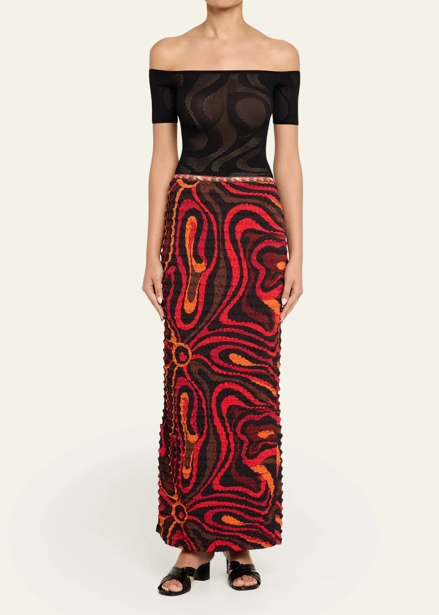 PucciMarmo Jacquard Short-Sleeve Top