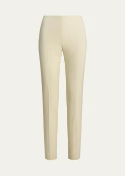 Ralph Lauren CollectionAnnie Cream Crepe Slim-Leg Ankle Pants