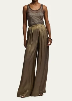 Ralph Lauren CollectionMetallic Lightweight Lame Wide-Leg Trousers
