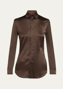Ralph Lauren CollectionSilk Classic Button-Down Shirt