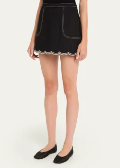 Ramy BrookCheryl Scallop-Hem Mini Skirt