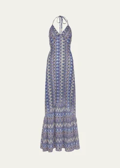 Ramy BrookDelilah Chevron Halter Maxi Dress