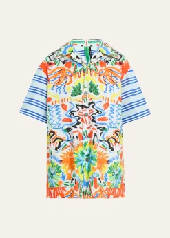 Rianna + NinaTropical-Print Cotton Shirt