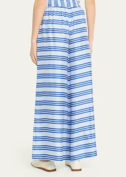 Rianna + NinaWide-Leg Striped Silk Pants