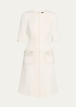 Rickie Freeman for Teri JonBead-Embellished Boucle Dress