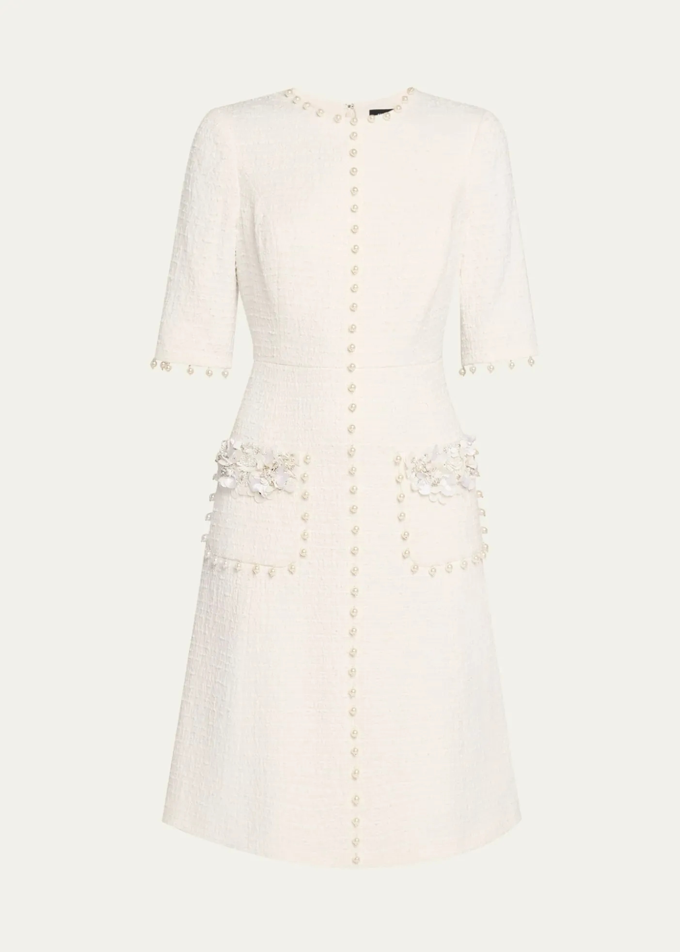 Rickie Freeman for Teri JonBead-Embellished Boucle Dress