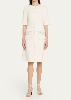 Rickie Freeman for Teri JonBead-Embellished Boucle Dress
