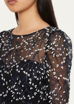 Rickie Freeman for Teri Jon3D Lace High-Low Cocktail Dress