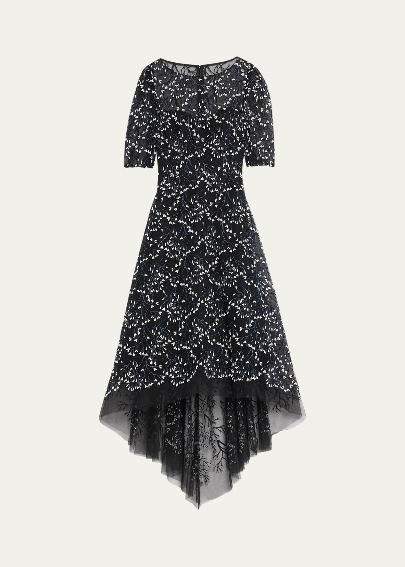 Rickie Freeman for Teri Jon3D Lace High-Low Cocktail Dress