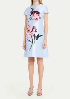 Rickie Freeman for Teri JonFloral-Print Faille Dress