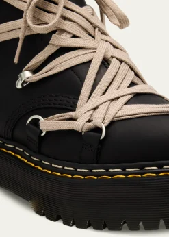 Rick Owensx Dr. Martens 1460 Quad Sole Mega Lace Leather Ankle Boots