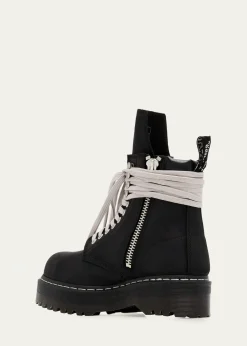Rick Owensx Dr. Martens Quad Sole Steel Toe Leather Ankle Boots