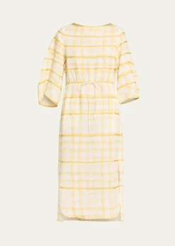 Rosie AssoulinRibbon-Embellished Plaid Midi Caftan