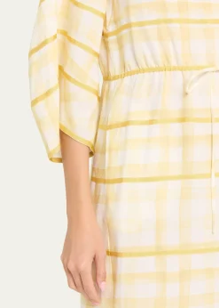 Rosie AssoulinRibbon-Embellished Plaid Midi Caftan