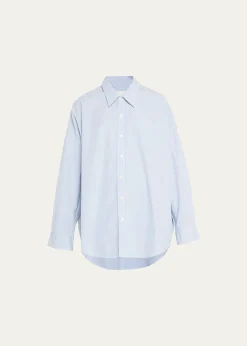 R13Oxford Oversized Pin-Stripe Shirt