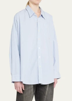 R13Oxford Oversized Pin-Stripe Shirt