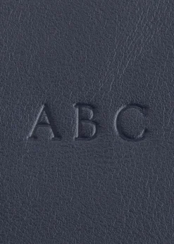 ROYCE New YorkMonogrammed Compact Leather Cosmetic Bag, Personalized