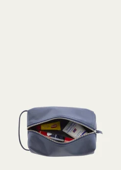 ROYCE New YorkMonogrammed Compact Leather Toiletry Bag, Personalized