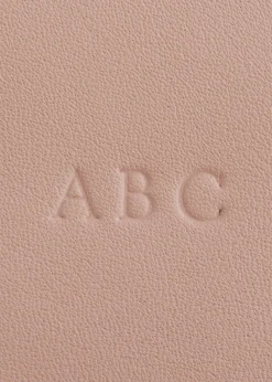 ROYCE New YorkMonogrammed Large Leather Cosmetic Bag, Personalized