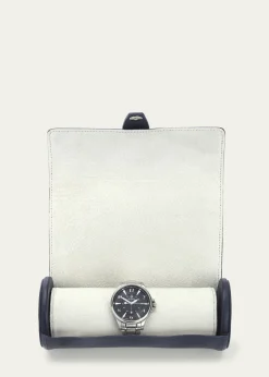ROYCE New YorkMonogrammed Leather Travel Watch Roll, Personalized