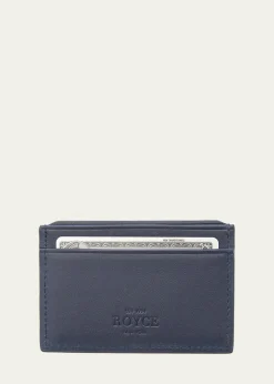 ROYCE New YorkMonogrammed RFID Blocking Leather Card Wallet, Personalized