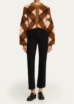 RUADHThe Blane Argyle Mohair Crewneck Cardigan