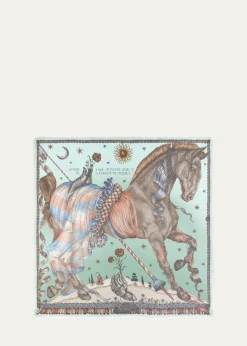 Sabina SavageThe Celestial Steed Silk Twill Scarf