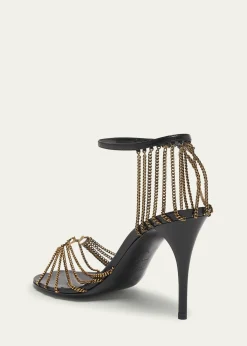 Saint LaurentBabylone Strappy Chain YSL Stiletto Sandals